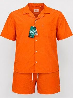 OPPOSUITS Men’s 2XL Neon Orange Matching Swim Trunks & Shirt Set